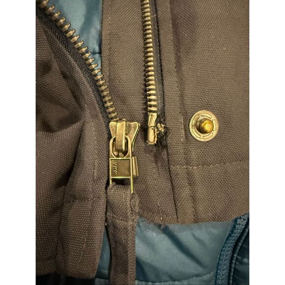 Patagonia Stormdrift 3-in-1 Parka Charcoal Teal Smolder Blue Women's Medium - Picture 16 of 16